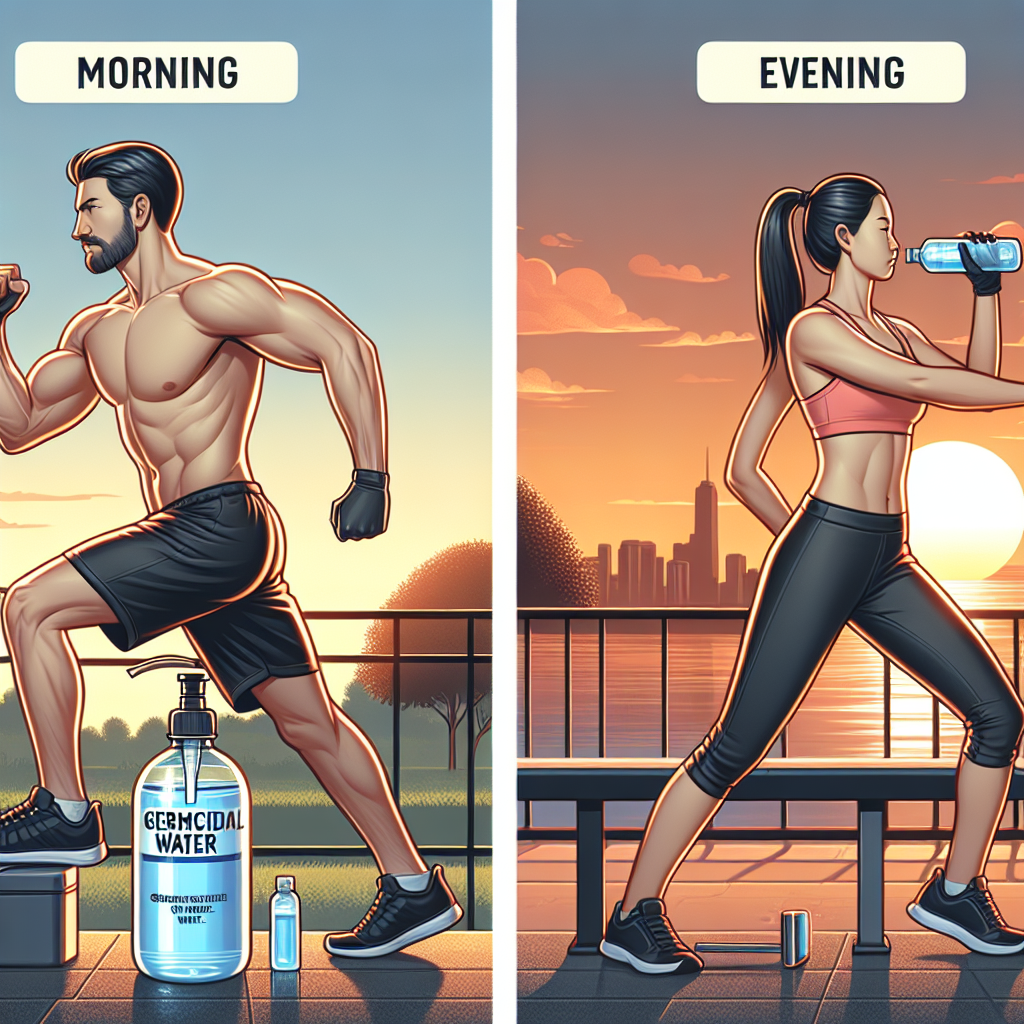 Eau germicide dans les routines du matin et du soir du sportif