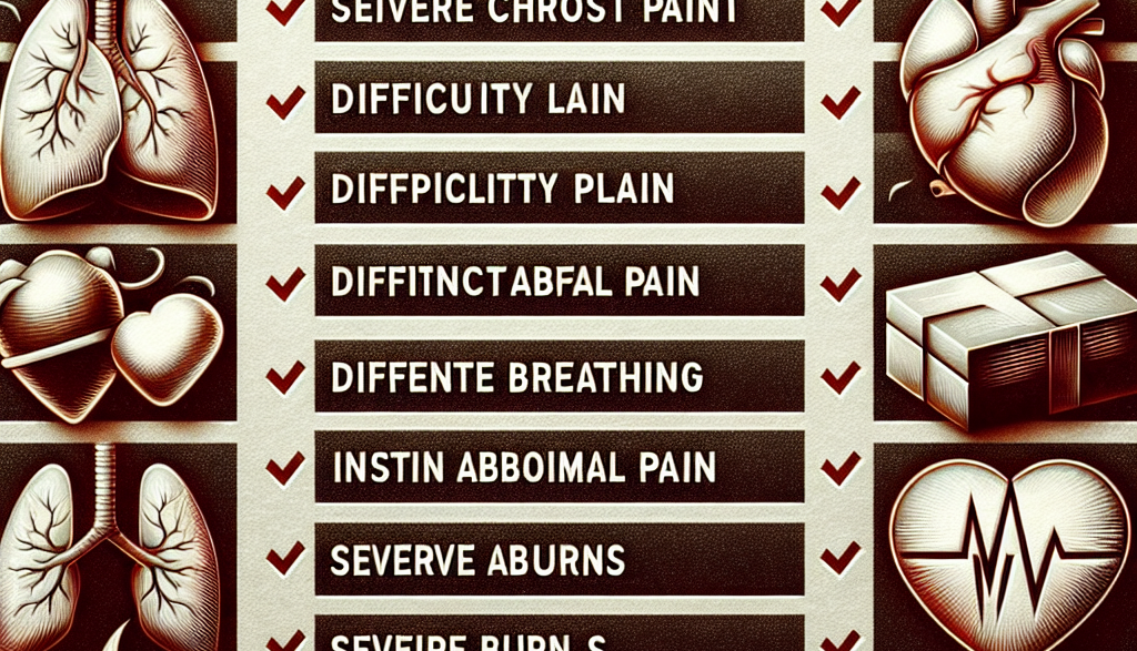 Signes nécessitant des soins médicaux immédiats : liste de contrôle